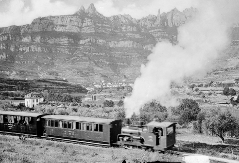 Cremallera de Montserrat, salida de Monistrol, c.1930. Coleccion Roisin, IEFC-ACM-9-7880