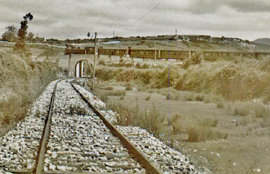 Cruce del Ferrocarril de La Camocha con el de Langreo, colección Roa, Museo del Ferrocarril de Gijón