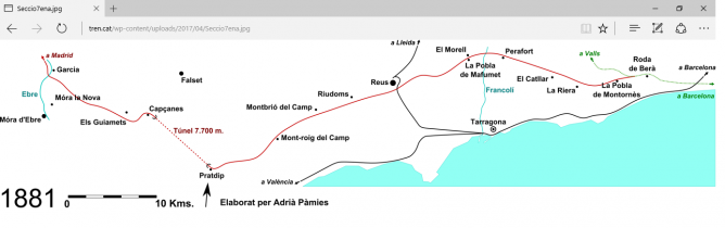 Direccto de Madrid a Barcelona por Roda de Bara, dibujo Adriá Pamies