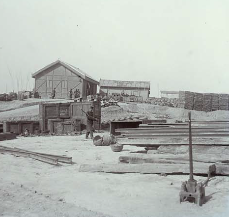 Escuela de Practicas del Batallon de Ferrocarriles, Madrid c.1907, foto. Andrés Ripollés, fondo AHF-RL-4-AF-103.104