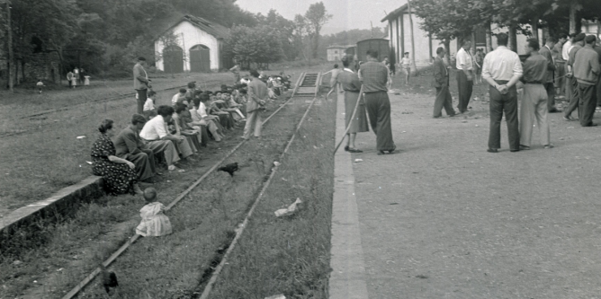 Estacion de Elizondo , julio de 1957, foto Galerias Mendoza