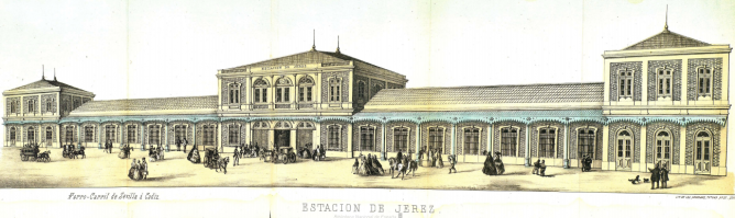 Estación de Jerez, año 1864, publicación del Consejo de Administracion. encargada a Eduardo Antón Rodriguez