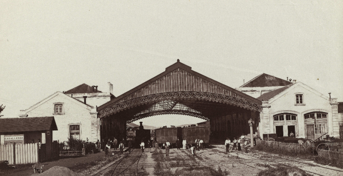 Estacion de Pamplona, año 1867, foto José Martínez Sanchez , fondo BNE