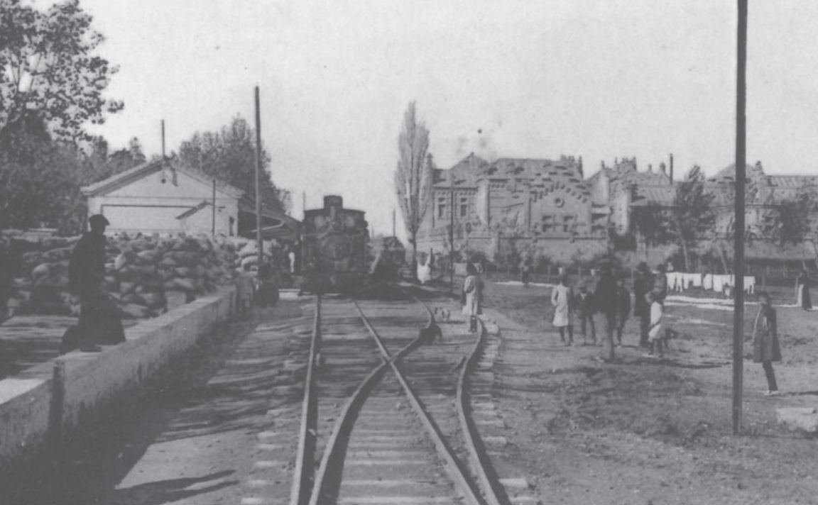 Estacion de Sueca- Fc Silla a Cullera.Biblioteca Valenciana , archivo Huguet.