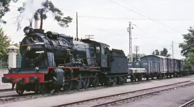 Estación de Manzanares, locomotora 240-2344, el 31.08.1965 , foto Ian Turbull