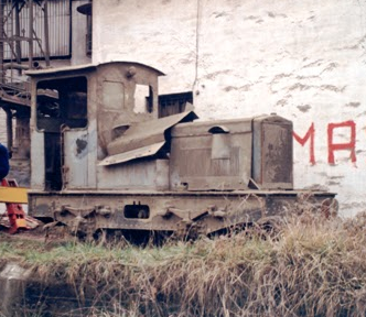 Estado del Tractor Berliet antes de su restauración por el Museo Vasco del Ferrovarril , foto J.J. Olaizola