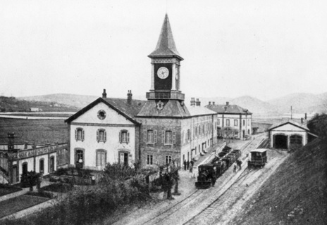 Ferrocarril minero de Endartlaza, estacion principal de Irún Kostorbe, archivo MVF Euskotren