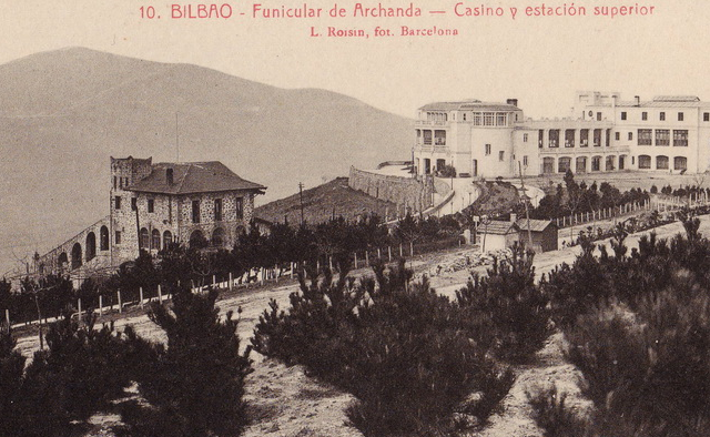 Funicular de Archanda, estación superior, Postal Comerial Roisin, Archivo Joseba Barrio Ezquerra