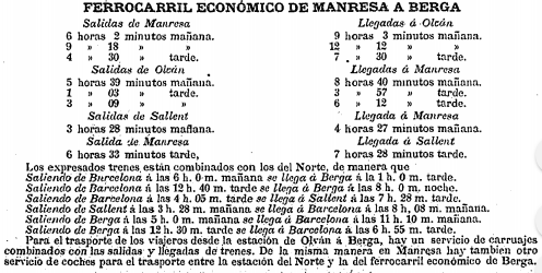 Horarios en junio de 1887.