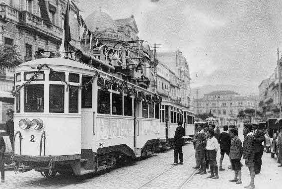 Inauguración de la línea a Bayona y Gondomar, septiembre de 1926, fondo Ruben Gonzalez