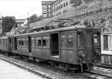 Linea de Bilbao a Lezama, electrificacion en 1950 por FTS , foto Felix Zurita Moreno, fondo J. Miquel Solé