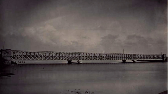 Linea de Sevilla á Cadiz, puente de San Pedro, año 1866, fotografo J. Laurent. Fondo Museo Universidad de Navarra