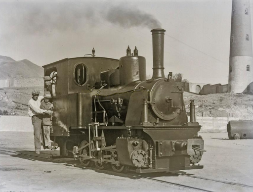 Locomotora Orenstein Koppel en 1934, Puerto de Adra, archivo JPT