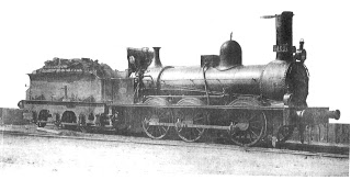 Locomotora del ferrocarril de Zaragoza a Barcelona, nº 1409, fabricada ppor Shaph Stewart en 1861 , archivo Zurdo de Olivares