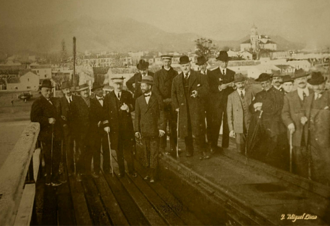 Marbella , inauguracion del Ferrocarril minero de San Juan Bautista y embarcadero, 1890-1910. Foto Miguel Luisma