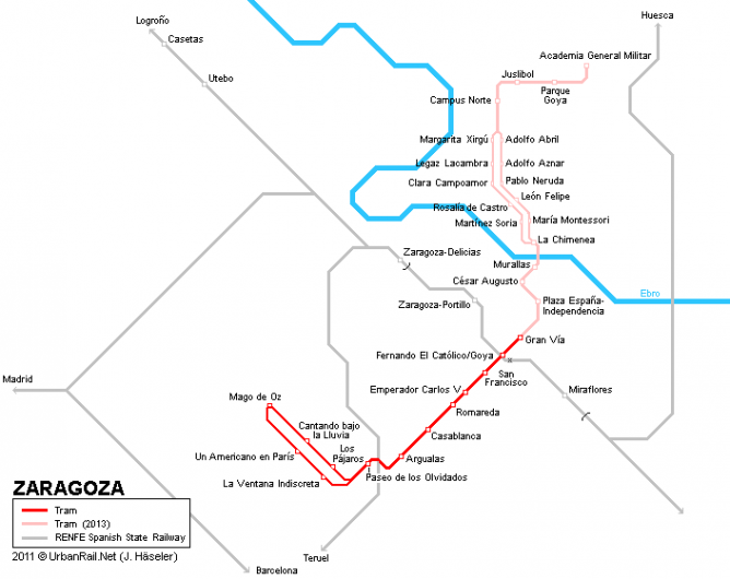 Metro Ligero/Tranvia de Zaragoza 1ª fase de la línea 1