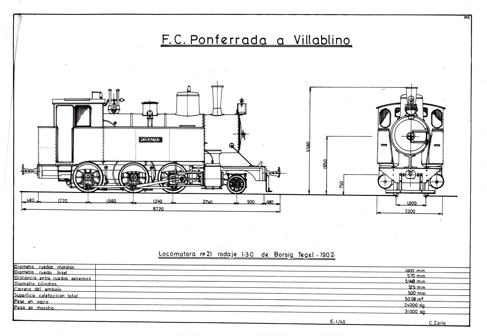PV Locomotora 130 Borsig nº21 , dibujo Carmelo Zaita Rubio