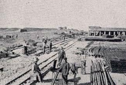 Pantano de Sotomera , junio de 1924, via auxiliar, Revista Ingenieria y Construccion