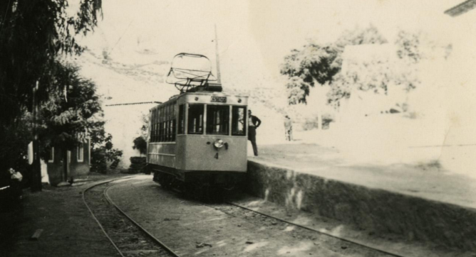  Pinos Genil .1943, tranvia de Sierra Nevada, foto Torrres Molina