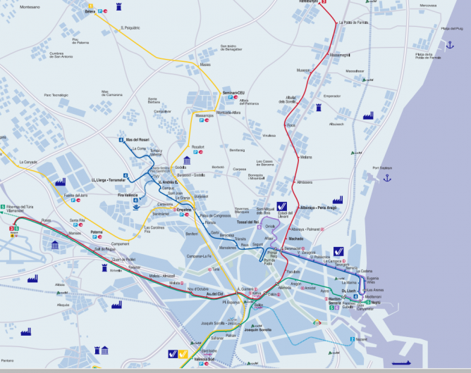 Plano del Metro de Valencia