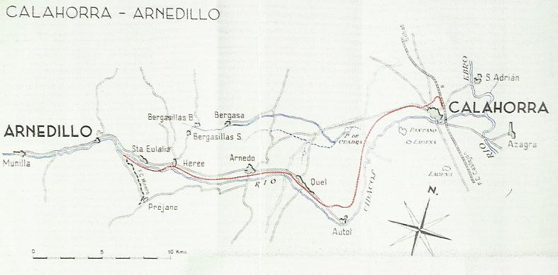 Plano de la línea de Calahorra a Arnedillo