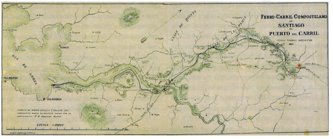 Plano del proyecto de Thomas Rumball , año 1860, Archivo Museo Provincial de Pontevedra