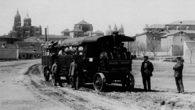 Primeros sistemas de transporte de la compañía Mirat. Archivo APG