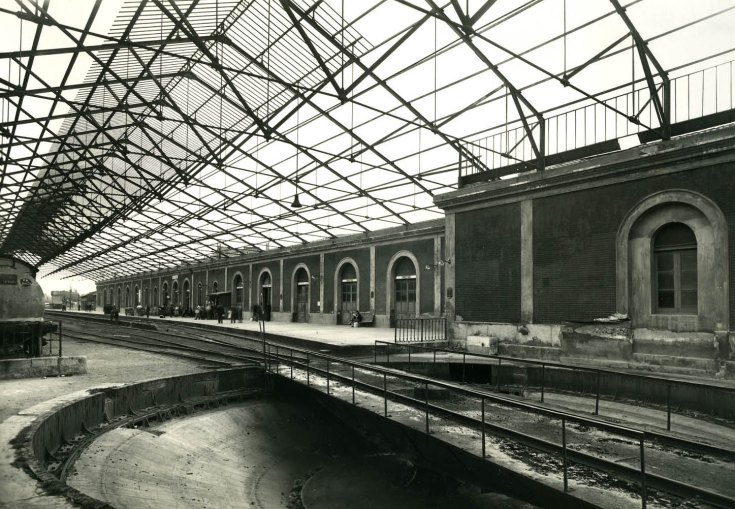 Primitiva estacion de Reus, foto Francisco Rivera , año 1955, fondo Museo del Ferrocarril de Catalunya