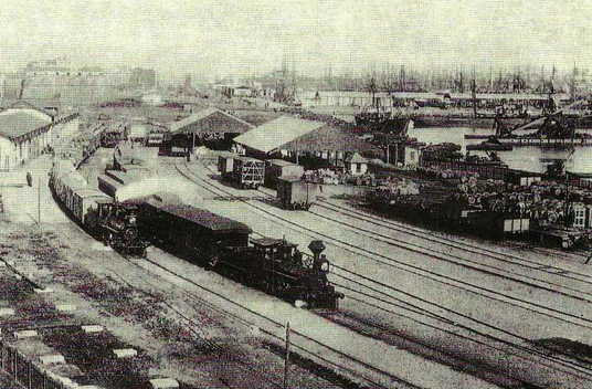 Primitiva estación en Les Hortes de San Beltran- Ferrocarril de Vilanova, año 1888