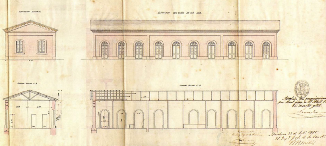Proyecto de la estacion de Marchena, año 1866, fondo AHF