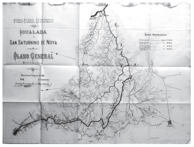 Proyecto dfe 1881 entre Igualada y Sant Sadurni de Noya