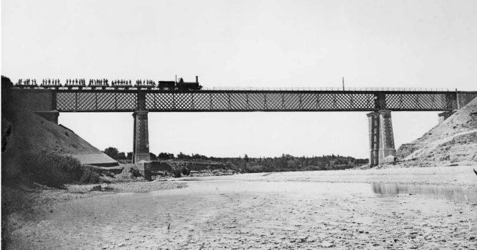 Puente de Sariñena, sobre el rio Alcandre, en Huesca , año 1891