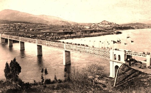 Puente internacional del Miño, terminado. Fondo Euskotren, MVF