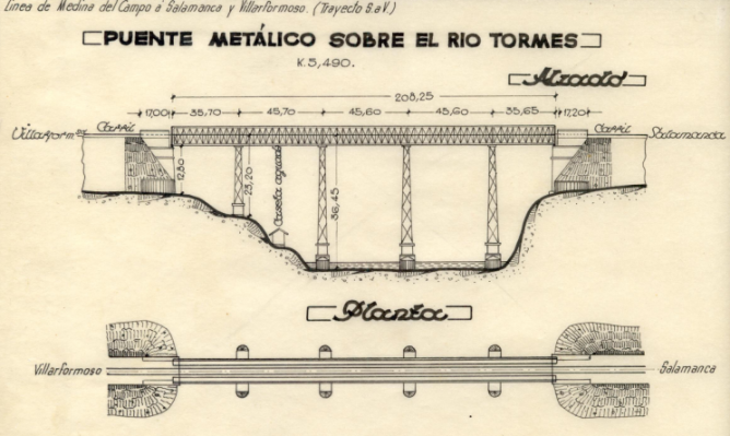 Puente metálico de La Salud sobre el Tormes, archivo Francisco Javier Pérez Molina