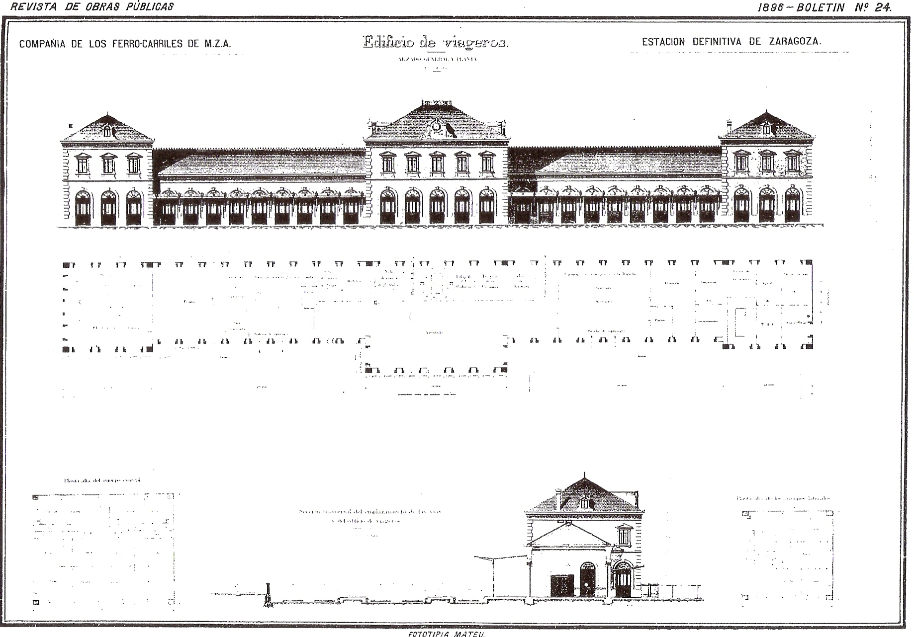 Estacion de MZA en Zaragoza Campo Sepulcro ROP 1896, nº 24 .