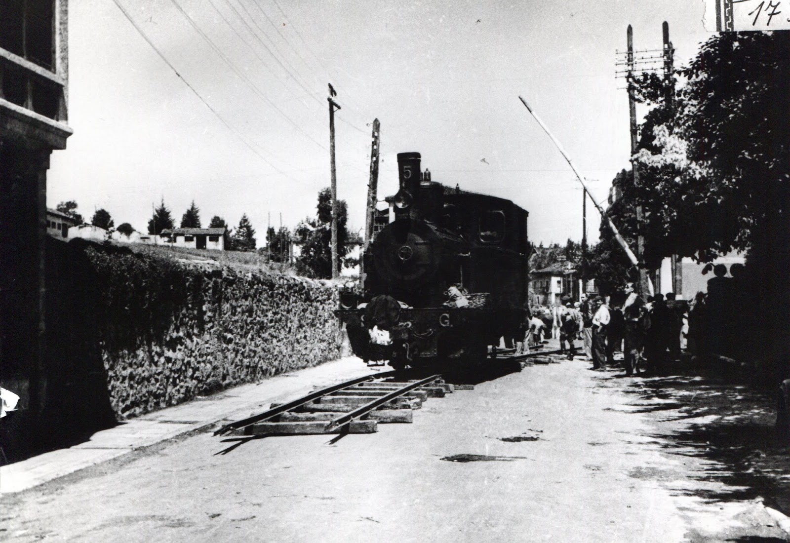 Sadaba a Gallur locomotora nº 5 alquilada al Amorebieta a G. y P. archivo Gernikazarra Historia Taldea