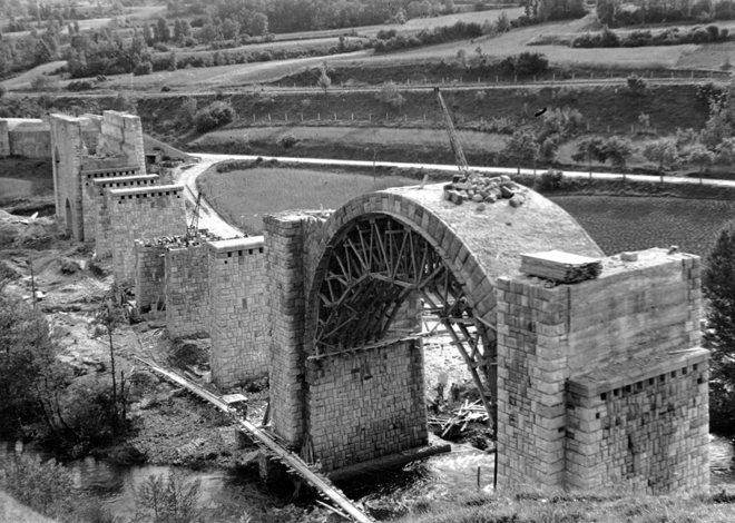 Santander - Mediterráneo , Viaducto en construcción de Santelices,