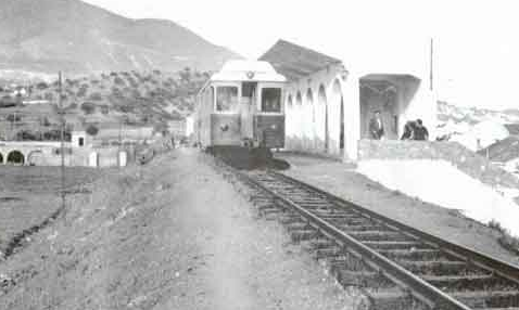 Suburbanos de Málaga, estación de Los Boliches (Fuengirola) año 1964, archivo Antonio Jesús Real