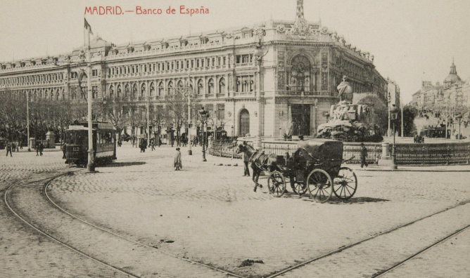 Tranvia 112 de Madrid en Cibeles, Postal comercial.