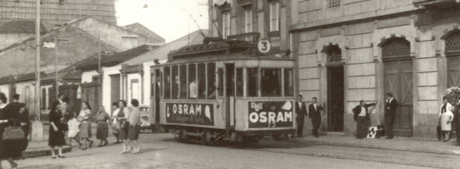 Tranvia de Coruña , linea 3, octubre de 1959, 