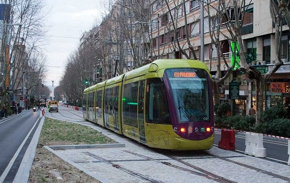Tranvia de Jaén en pruebas