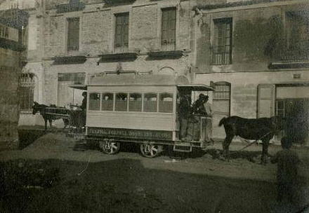 Tranvia de Jesus a Tortosa, c 1900 , fotografo desconocido