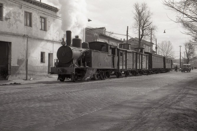 Tranvía de Valladolid a Medina de Rioseco, foto Trevor Rowe, fondo MVF