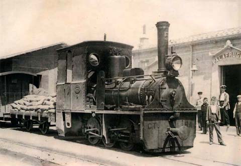 Tranvia del Bajo Amprudan, estacion de Palafruguell, c.1930, fondo Ayuntamiento de Gerona -CRDI