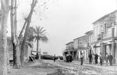 Tranvia en el Grao de Burriana, postal comercial , archivo Enrique Andres Gramage