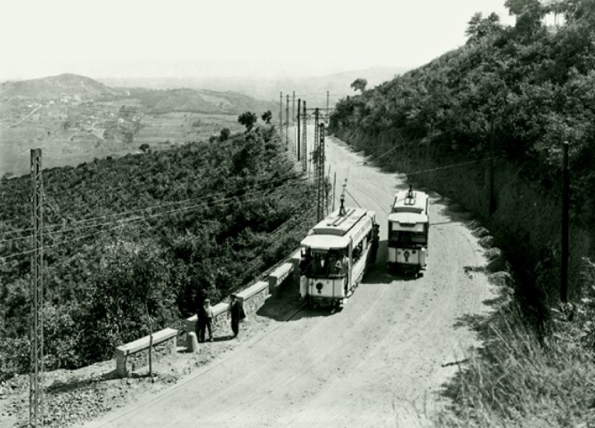 Tranvia en la carretera de la Arrabassada, fondo IEFC