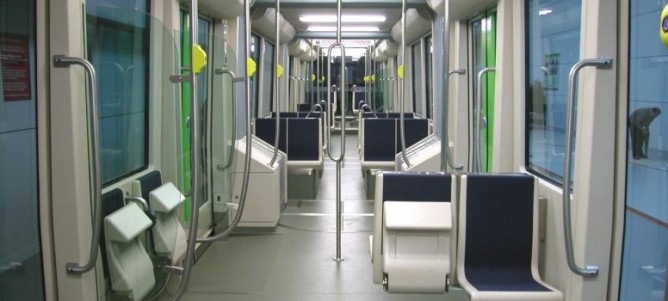 Tranvias de Bilbao Interior del tranvia,, fondo CAF