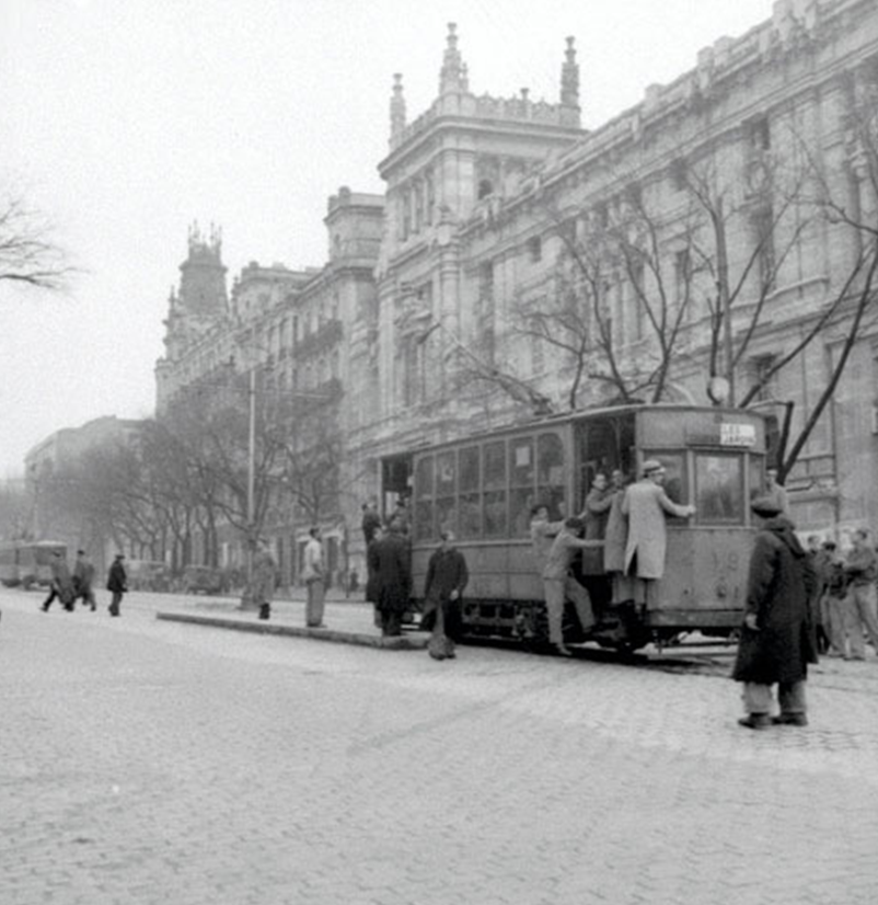 Tranvias de Madris, calle Alcalá año 1950, fondo Carlos Pimentel