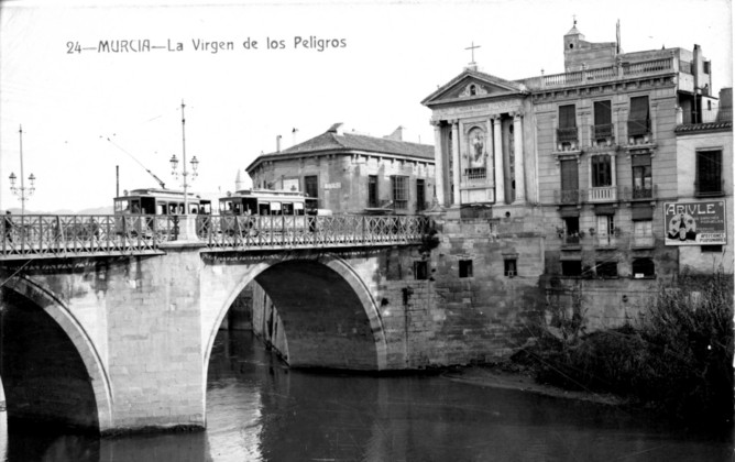 Tranvias de Murcia, puente sobre el Segura, Olaizola