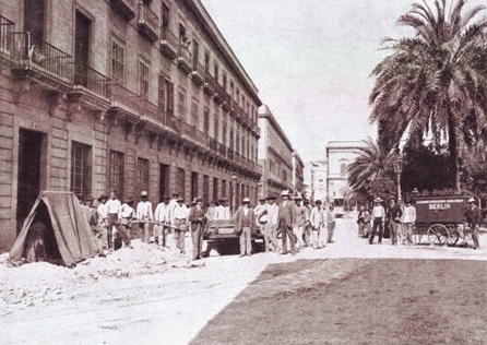 Tranvias de Sevilla, año 1899, trabajos preparatorios para la electrificacion, fondo Museo Vasco del Ferrocarril